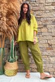 Prairie Pin Tuck Cotton Smock Olive